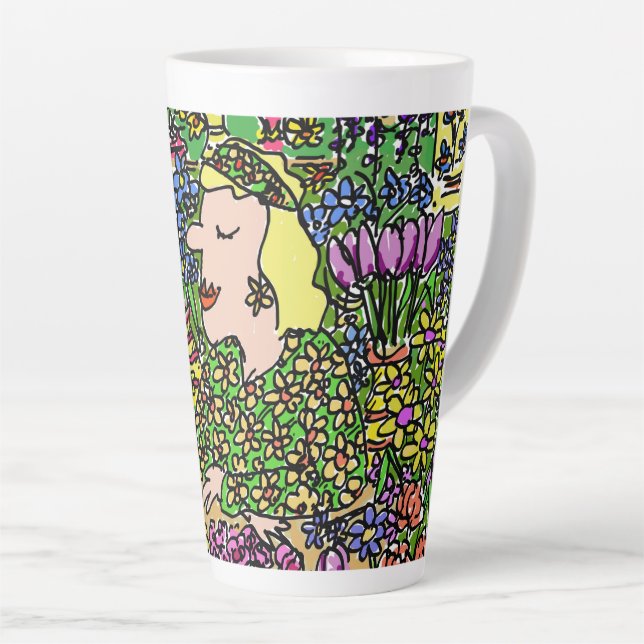 Florist or Flower Seller Fun Latte Mug (Right Angle)