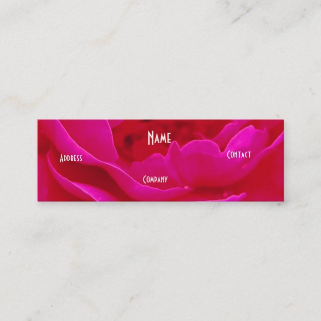 Florist - Pink Green Rose Mini Business Card (Front)