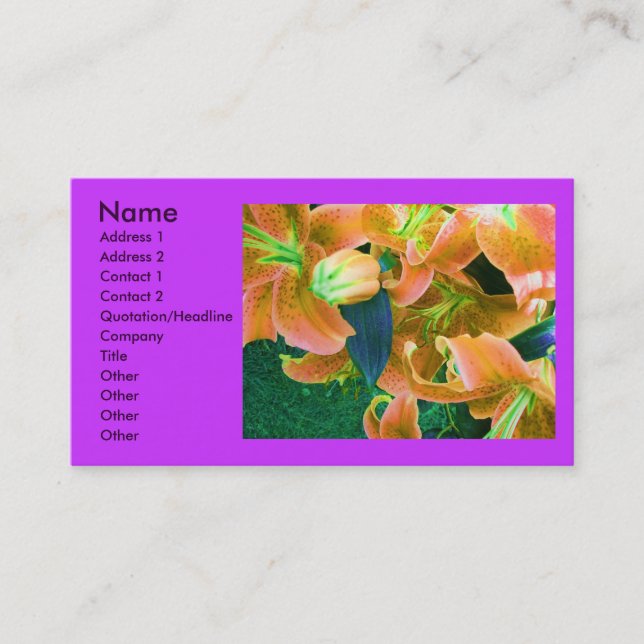 "Florist" Profile Card (Front)