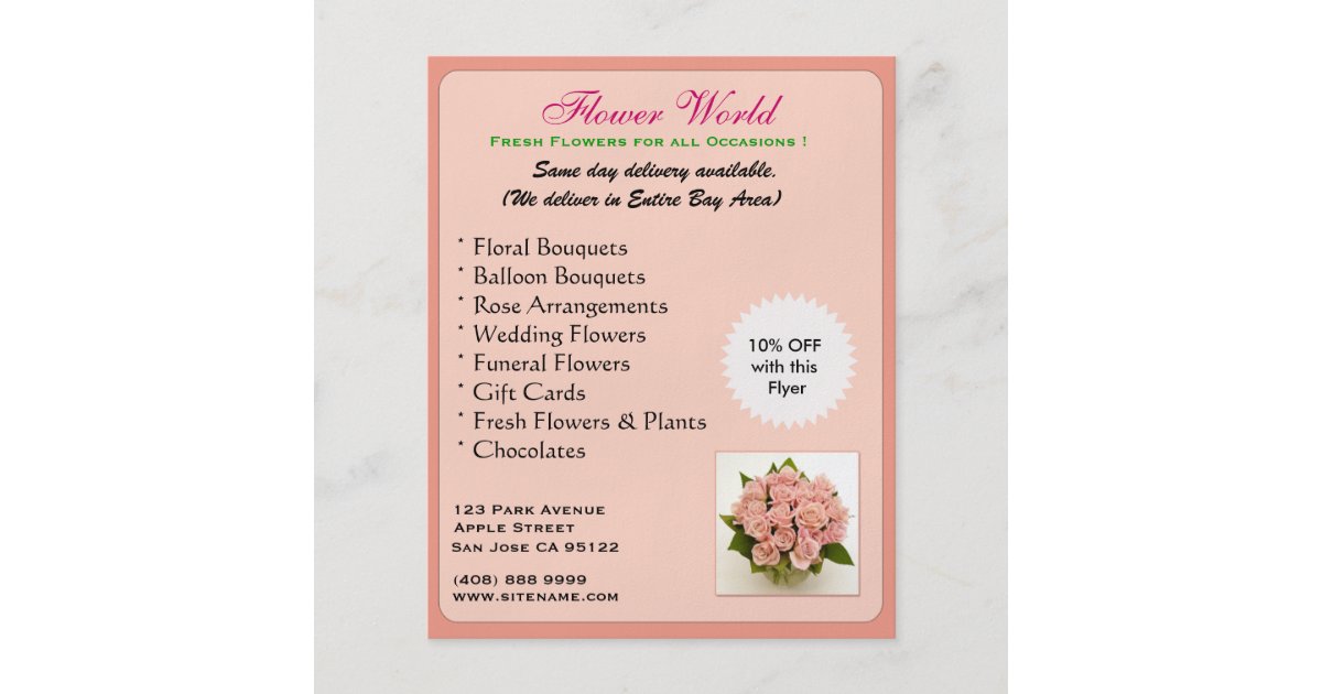 Florist_Promotion(Flyer) Flyer Zazzle