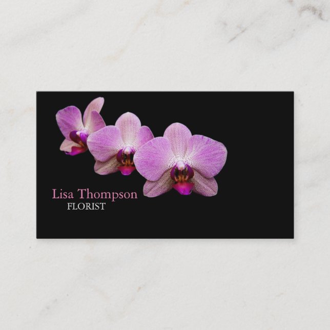 Florist Purple Orchids Flower Studio Salon Card (Front)