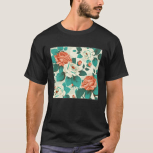 Florist Roses Pattern Illustration Flowers Leaf Wo T-Shirt