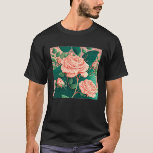 Florist Roses Pattern Illustration Flowers Leaf Wo T-Shirt