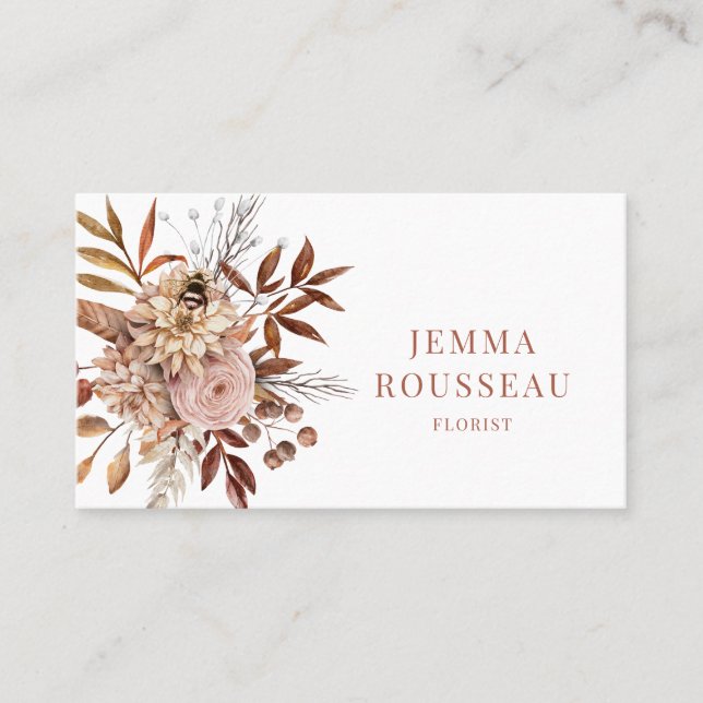 Florist Rustic Floral Business Card (Front)