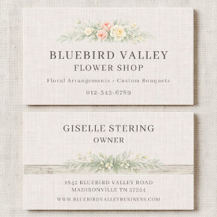 Florist Shabby Chic Linen Country Business Card