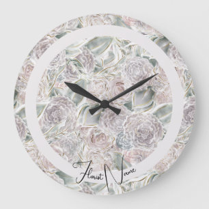 Florist Shop Cottagecore whimsy floral Large Clock
