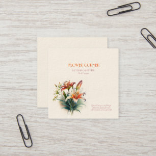 Florist Shop Lilies  Square Business Card