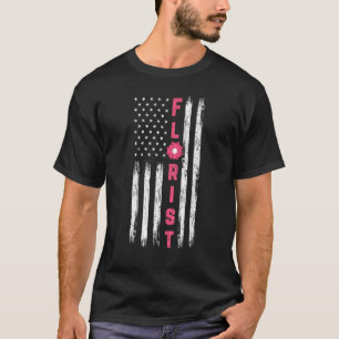 Florist Usa Flag Graphic Flowers Plants Gardener T-Shirt