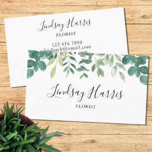 Florist Watercolor Eucalyptus Foliage Business Card