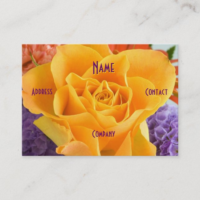 Florist - Yellow Rose Business Card (Front)