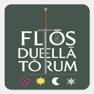 Flos Duellatorum Green Edition– Medieval Sword Art Square Sticker