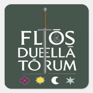 Flos Duellatorum Green Edition– Medieval Sword Art Square Sticker