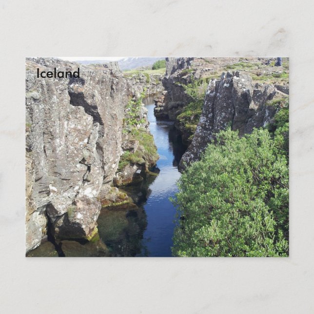 Flosagja Canyon in Þingvellir, Iceland Postcard (Front)