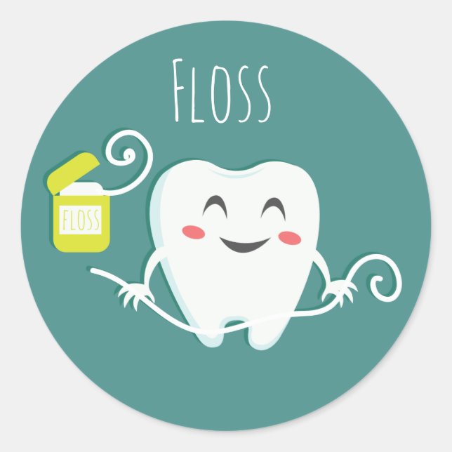 Floss Dentist (sheet of 20) Stickers (Front)