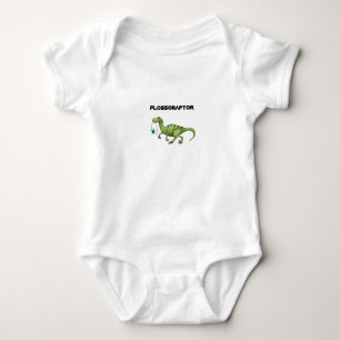 Floss Flossoraptor Hygiene Dental Funny -Dentist Baby Bodysuit