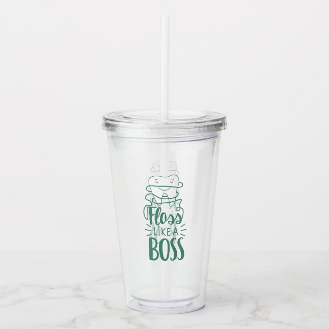 Floss Like A Boss Acrylic Tumbler (Front)