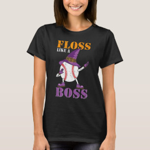 Floss Like A Boss Halloween Dance Baseball Witch T-Shirt