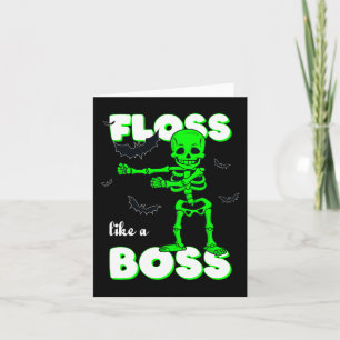 Floss Like A Boss Skeleton Halloween Boys Girls Ki Card