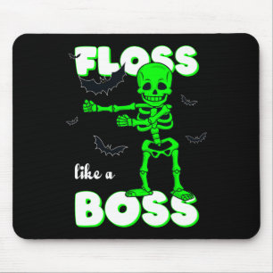 Floss Like A Boss Skeleton Halloween Boys Girls Ki Mouse Mat