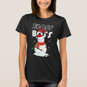 Floss Like a Boss Snowman Flossing Christmas 4 T-Shirt