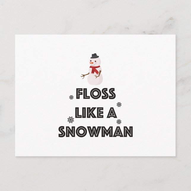 Floss Like A Snowman Dance Funny Christmas Postcard (Front)