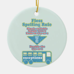 Floss Rule Phonics Learning English Language Ceramic Tree Decoration