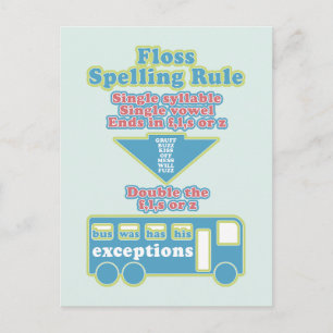 Floss Rule Phonics Learning English Language Postcard