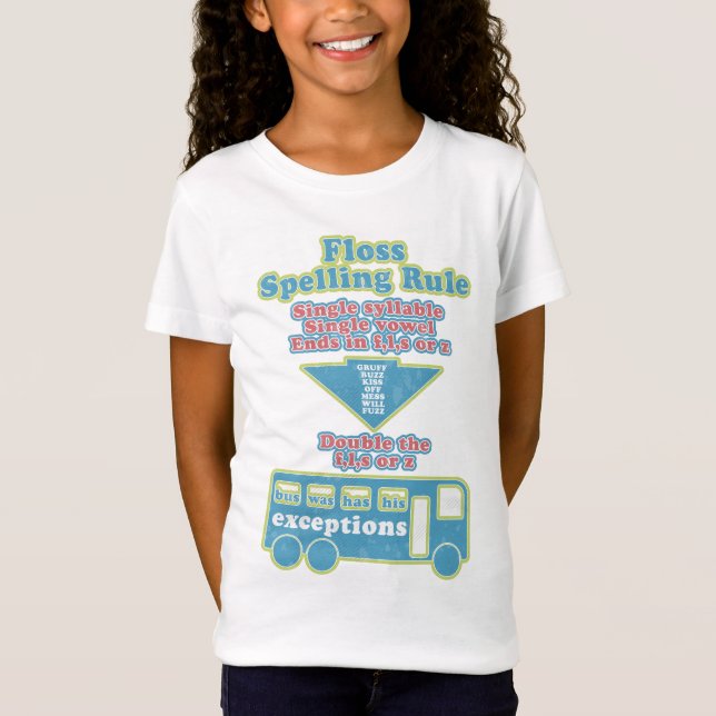 Floss Rule Phonics Learning English Language T-Shirt (Front)