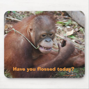 Floss Teeth Dental Care Humour Mouse Mat