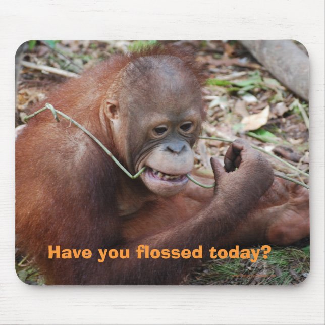Floss Teeth Dental Care Humour Mouse Mat (Front)