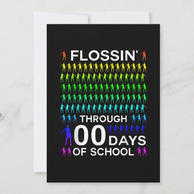 Flossin Through 100 Days Of School 100Th Day Floss Save The Date (Front)