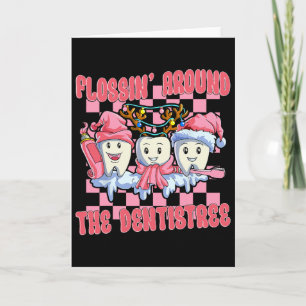 Flossing Around The Dentistree Funny Xmas Dental H Card