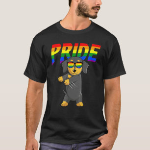 Flossing Dachshund Lesbian Bisexual Gay Lgbt Pride T-Shirt