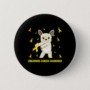 Flossing French Bulldog Childhood Cancer Awareness 6 Cm Round Badge