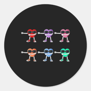 Flossing Hearts Valentines Day Floss Like A Boss B Classic Round Sticker
