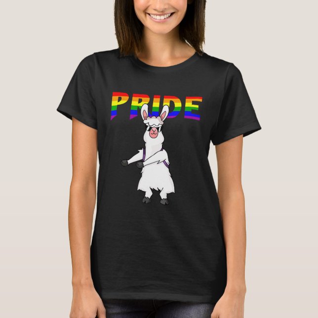 Flossing Llama Lesbian Bisexual Gay LGBT Pride T-Shirt (Front)