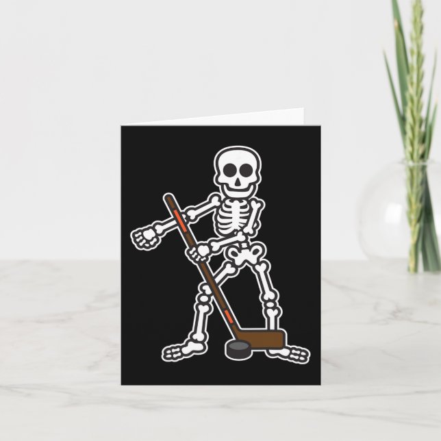 Flossing Skeleton Hockey Player Halloween Costume  Card (Front)