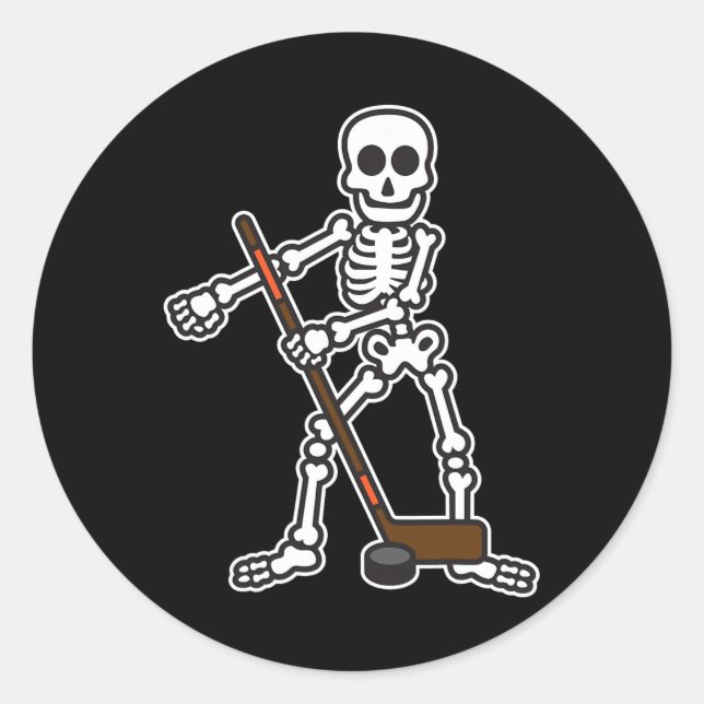Flossing Skeleton Hockey Player Halloween Costume  Classic Round Sticker (Front)