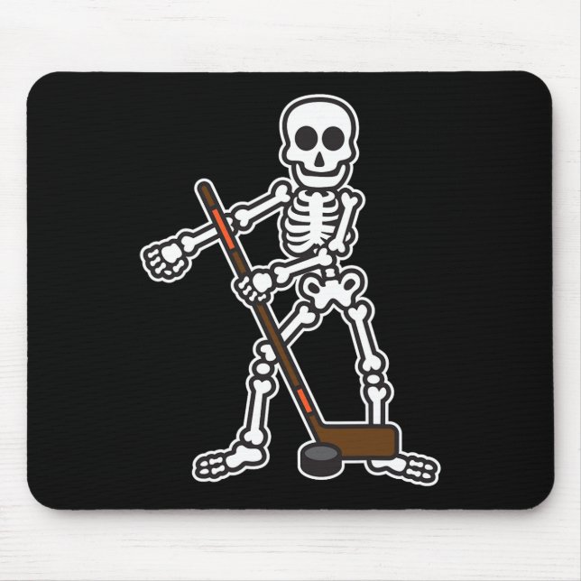Flossing Skeleton Hockey Player Halloween Costume  Mouse Mat (Front)