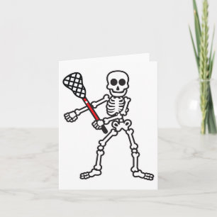 Flossing Skeleton Lacrosse Player Halloween Costum Card