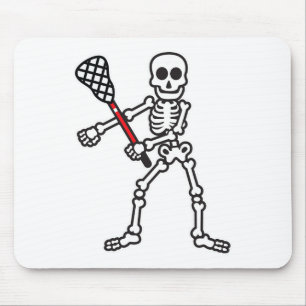 Flossing Skeleton Lacrosse Player Halloween Costum Mouse Mat