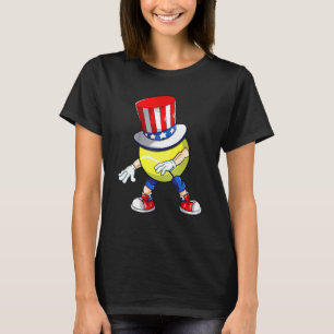 Flossing Tennis With Usa Hat Patriotic 4th Of July T-Shirt