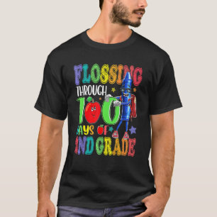 Flossing Through 100 Days Of 2nd Grade 100th Day O T-Shirt