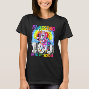 Flossing Through 100 Days Of School Flossing Unico T-Shirt