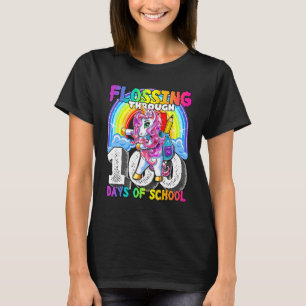 Flossing Through 100 Days Of School Flossing Unico T-Shirt