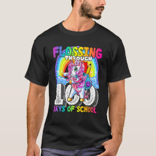 Flossing Through 100 Days Of School Flossing Unico T-Shirt