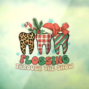 Flossing Through The Snow Window Cling