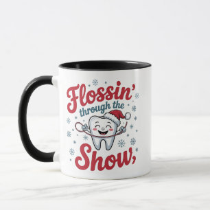 Flossing Thru the Snow Funny Xmas Christmas  Mug