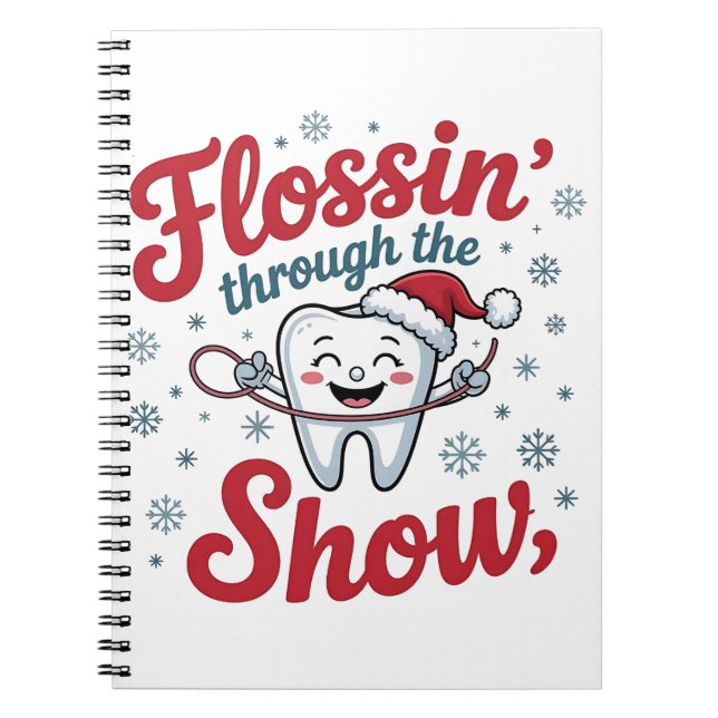 Flossing Thru the Snow Funny Xmas Christmas  Notebook (Front)