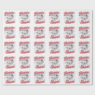 Flossing Thru the Snow Funny Xmas Christmas Wrapping Paper